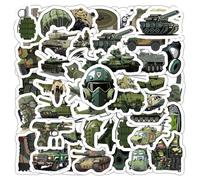 Autocollants d'Équipement Militaire | 50Pcs Décalcs Vinyle Imperméables d'Armes pour Casque, Gourde, Vélo, Ordinateur, Frigo, Valise, Skateboard, Téléphone Portable