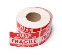 Autocollants d'étiquettes fragile, Stickers en papier cuivré autocollant anti-arrachement, version anglaise 2x3x500 pièces/rouleau, film mat, pour colis, équipements électroniques, documents