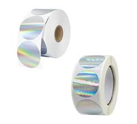 Autocollants D'Étiquettes Laser 2 Rouleaux, Autocollants Thermiques Holographiques Ronds, Autocollants Dégradés Imperméables, Autocollants D'Étiquettes De Bricolage Faits À La Main