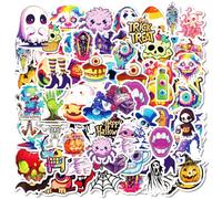 Autocollants d'Halloween, 100pcs Stickers Halloween Enfant, Autocollant Halloween Scrapbooking, Autocollant Citrouille Halloween, Autocollants de Fête d'Halloween, Autocollant Halloween (Couleur A)