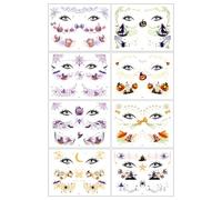 Autocollants d'Halloween pour , feuilles d'autocollants d'Halloween | Prank Makeup Autocollants temporaires pour le visage | Maquillage du visage d'Halloween, autocollants effrayants