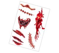 Autocollants d'Halloween temporaires pour enfants, garçons, filles, femmes, hommes, cosplay, plaies sanglantes effrayantes