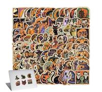 Autocollants d'halloween Vintage - Lot de 100 Autocollants d'halloween Vintage - Jouets Fantaisie pour - Fête à Bagages - Journal - Téléphones - Ordinateur Mural - Porte d'école - Ordinateurs