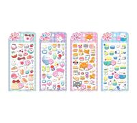 Autocollants d'impression de patte 3D - Ensemble mignon de 4 pièces, dessins de sceaux de poussin, décalcomanies Kawaii douces | Étui de téléphone pour journal, bricolage, accessoires