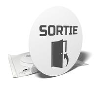 Autocollants d'information - Sortie - Signalisation du passage - Porte - 3 stickers ronds - 10cm