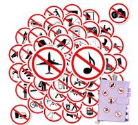 Autocollants d'interdiction - 50 autocollants de panneau d'arrêt étanches | Autocollant multisurface résistant à la lumière de 1,97 pouces | Barre oblique ronde rouge et symbole noir, artisanat