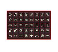 Autocollants d'intérieur de voiture - 40 autocollants lumineux décoratifs pour voiture | Design durable et résistant à l'usure, pièces de rechange élégantes pour consoles, symboles lumineux nocturnes