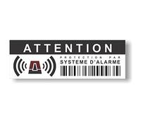 Autocollants dissuasifs contre les effractions et vols - Protection par système d'alarme - Dissuasif même sans alarme installée - Lot de 12 - Dimensions 10,5 x 3,5 cm