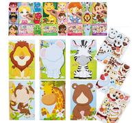 Autocollants Diy À Motif Animaux Jeu Éducatif Pour Enfant, Stickers À Thème, Fais Une Grimace, Princesse, Puzzle, Dinosaure, Exercice D'identification,