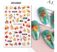 Autocollants D'ongles D'halloween Tête De Mort, Feuille D'érable D'automne, Citrouille Fantôme Festival D'horreur, Autocollants Pour Ongles, Mots Cool, Nail Art