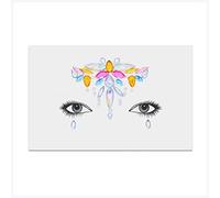 Autocollants double paupière Acrylique Visage Cristal Strass Stickers Adhésif Gems Visage temporaire Visage temporaire Décoration d'autocollant for les yeux festifs Autocollants à double paupière(10)