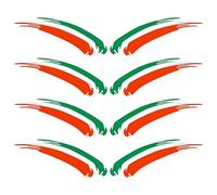 Autocollants Drapeau Italien, 4 paires Stickers Drapeau Italien, Décalcomanies De Drapeau Italien, pour Voiture Moto Scooter Quad ATV Casque Vélo