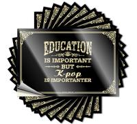 Autocollants « Education is Important But K-Pop is Importanter » - Autocollants amusants pour voitures (12 x 18 cm)
