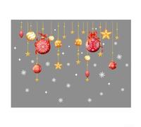 Autocollants électrostatiques en PVC pour fenêtre avec flocons de neige et boules, adaptés pour la décoration intérieure sur diverses surfaces pour ajouter une touche saisonnière