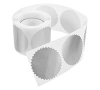 Autocollants Embossé Lot de 400 autocollants gaufrage dorés et argentés 50 mm, for certificat, engrenage, tampon en métal, étiquette autocollante, scrapbooking pour Enveloppe(Silver)