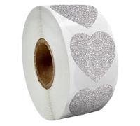 Autocollants Embossé Lot de 50 à 300 autocollants décoratifs en forme cœur paillettes rouges for carte Saint-Valentin, enveloppe, fête d'anniversaire mariage pour Enveloppe(QY979-100PCS)