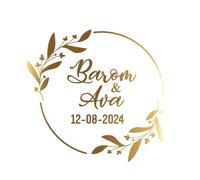 Autocollants Embossé Lot de 50 étiquettes autocollantes rondes transparentes en feuille d'or for fête mariage, enveloppe, sac cadeau pour Enveloppe(Design 07,6CM-50PCS)