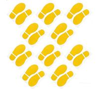 Autocollants Empreintes de Pas au Sol en Pvc 10 Paires 20×7 Cm Noir, Décoration Adhésive pour Salle de t Chambre, Autocollants pour Pieds au Sol, Stickers Décoratifs (jaune)