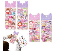 Autocollants en 3D | Autocollants de scènes d'animaux de dessin animé - 8 Feuilles d'Autocollants Animaux Réutilisables,pour agenda, gourde, cahier, ordinateur portable, journal, carnet