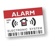 Autocollants en anglais - Alarm - Electronic System - Lot de 12 - Dimensions 7,4 x 5,2 cm