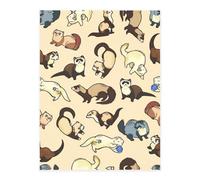 Autocollants en cristal avec impression furet poilu pour travaux manuels, autocollants mignons, fournitures d'artisanat pour homme et femme pour ordinateur portable, planche à roulettes