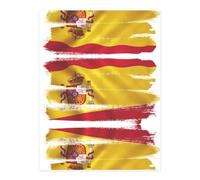 Autocollants en cristal imprimé drapeau de l'Espagne pour travaux manuels, autocollants mignons, fournitures d'artisanat pour homme et femme pour ordinateur portable, planche à roulettes