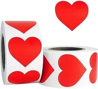 Autocollants en Forme de Coeur Rouge 500 Pieces Rouleau de Gommettes Coeur pour Scrapbooking Mariage Saint Valentin Enveloppes Cartes Cadeaux Stickers Coeur Adhesifs Decoratifs Etiquettes Rouges