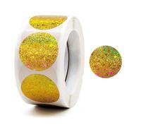 Autocollants en forme de cœur à points brillants argentés, étiquettes scellage for emballage, décoration carte paillettes, 1 pouce, 50 300 pièces(500pcs-D)