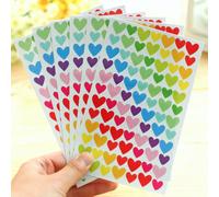 Autocollants en forme de cœur colorés pour l'artisanat et le scrapbooking, autocollants de récompense créatifs, autocollant décoratif en forme de cœur DIY Taille Unique,20 photosPapetier