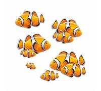 Autocollants en forme de poisson clown orange, résistants à l'eau et aux intempéries, 0 % de transparence, marques de couverture, décoration murale, projets de voiture et de maison (clown)