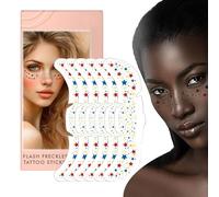 Autocollants en forme d'étoile de rousseur à paillettes pour femme - 15,6 x 5 cm - Pour décoration du visage - Polyvalents - Pour filles et filles - Pour fêtes et école