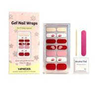 Autocollants en gel - 14 pièces résistantes aux éclats, bandes de vernis gel sans lampe avec lime et bâton en bois pour une application facile, matériau de haute qualité avec finition brillante pour f