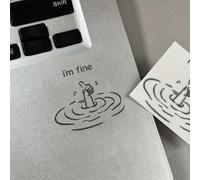 Autocollants en métal DIY "I'm Fine Feeling First", autocollants créatifs drôles avec le pouce levé pour cahier, ordinateur portable, autocollants de téléphone imperméables Papetier