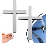 Autocollants en métal en forme de croix de Jésus-Christ, autocollant 3D en métal tridimensionnel, autocollant de voiture pour toutes les surfaces, un symbole de force, de protection, divin