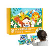 Autocollants en Mousse Animaux 3D - 12 Pièces Jouets Éducatifs Amusants Cartoon,Puzzles en Mousse pour,pour Bureau Noël Projet Artistique École Maison Fête Loisir Temps Libre