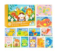 Autocollants en Mousse Animaux 3D,Jouets Éducatifs Ludiques 3D 12 Pièces | Bricolage en Mousse Animaux pour - pour Décoration Bureau Noël Projet Artistique École Maison Fête Loisir Activité Familiale