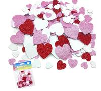 Autocollants en Mousse de Paillettes - 360 Pièces Cœur, Gommettes Autocollantes Paillettes Pour Artisanat DIY Décoration