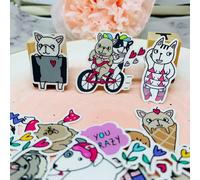 Autocollants En Papier Amusants Pour Enfants, 42 Pièces, Mignon Chien Style Amusant, Autocollants De Livre Faits Maison Sur Ordinateur Portable/Scrapbooking Décoratif/Bricolage