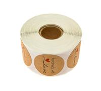 Autocollants en Papier Kraft Handmade With Love, Lettre