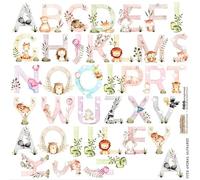 Autocollants en papier pour scrapbooking - ScrapLove - Alphabet Animaux mignons