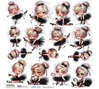 Autocollants en papier pour scrapbooking - ScrapLove - Sweet Girl Ballerina 2 Ballerine