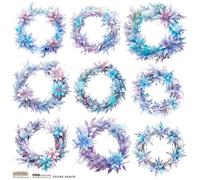 Autocollants en papier pour scrapbooking - ScrapLove - Wreath Frozen 1 couronnes d'hiver