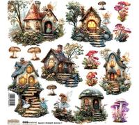 Autocollants en papier - ScrapLove - Magic Forest Houses 1 maisons de conte de fées