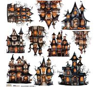 Autocollants en papier - ScrapLove - Maisons d'Halloween 1 maisons hantées