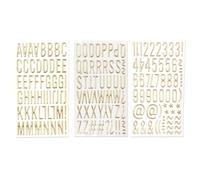 Autocollants en PVC de couleur métallisée - Lettres autocollantes pour scrapbooking - Pour la fabrication de cartes, album photo, enroulement, résine