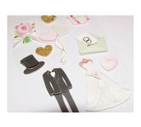 Autocollants en relief avec paillettes dorées - Parfait pour un mariage