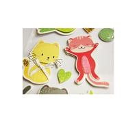 Autocollants en relief à paillettes - Chats joueurs