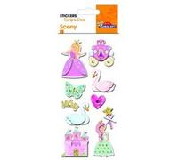 Autocollants en relief à paillettes - Princesse et cygnes Multicolore G