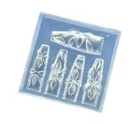 Autocollants en silicone pour ongles en relief, motifs complexes en dentelle florale et nœud, application facile, modèles de fleurs pour manucure à la maison