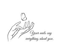 Autocollants en vinyle pour manucure et ongles Décoration de vitrine de magasin de manucure Sticker mural avec citation pour salon de manucure Manucure avec papillon-S-42x27cm-Black